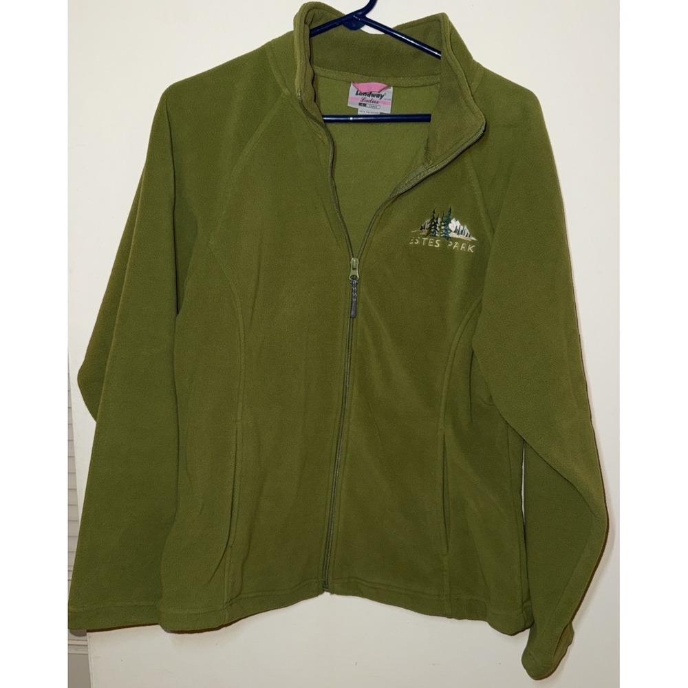 Estes Park Colorado Fleece Zip Up Jacket Women's Large Landway Ladies